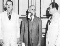 De izquierda a derecha Ramn Grau San Martn, Federico Laredo Bru y Fulgencio Batista
